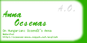 anna ocsenas business card